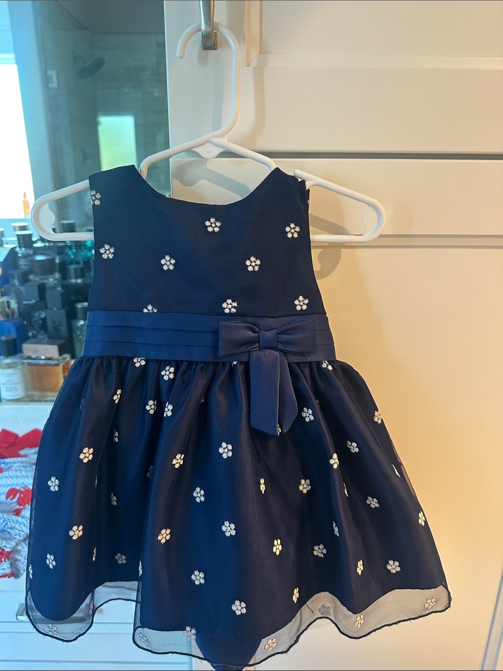 NWOT Navy Floral Bow Girls' Dress